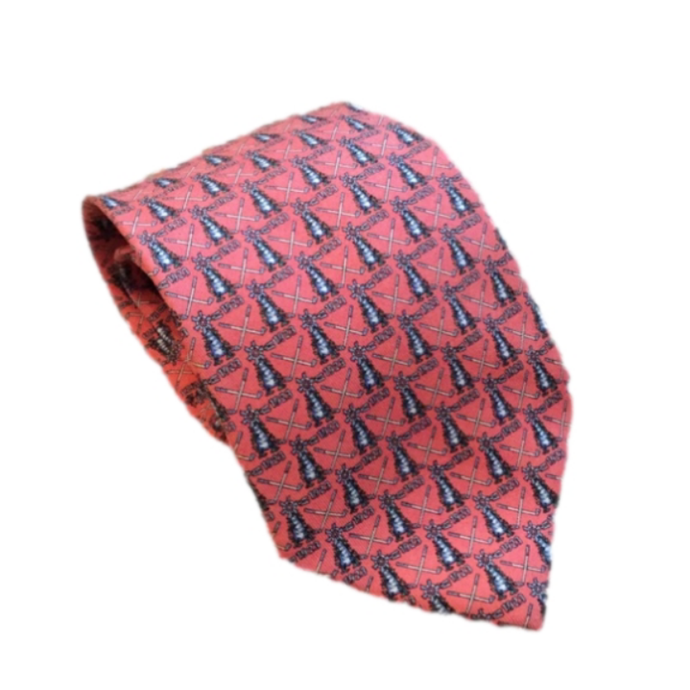 Vineyard Vines Vintage Custom Pink Silk Golf Southward Ho Country Club Neck Tie